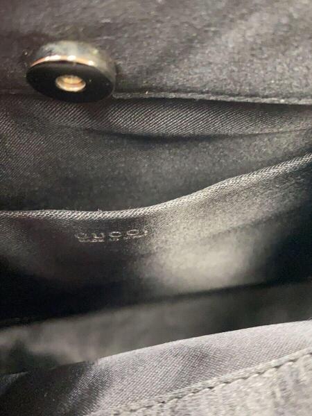 GUCCI(グッチ) / サテンビーズハンドバッグ/BLK/ハンドルビーズ/GGロゴ