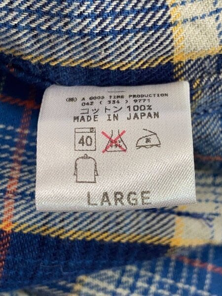 BELAFONTE × A GOOD TIME PRODUCTION / 長袖シャツ/L/コットン/BLU/チェック BELAFONTE(ベラフォンテ) / 長袖シャツ/L/コットン/BLU/チェック