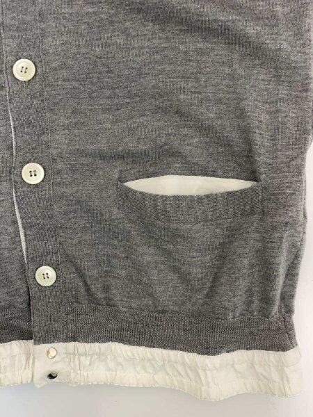 sacai(サカイ) / カーディガン(薄手)/2/ウール/GRY/無地/13-00500M 
