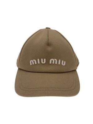 ★最終値下げ★MIU MIU キャップ カーキ(ベージュ)　M miu MIUMIU ミュウミュウ ベースボールキャップ 5HC179 2F87