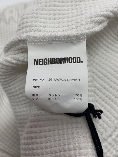 NEIGHBORHOOD / 長袖Tシャツ/L/コットン/WHT/総柄/251UWFGN-CSM01S NEIGHBORHOOD(ネイバーフッド) / 長袖Tシャツ/L/コットン/WHT/総柄