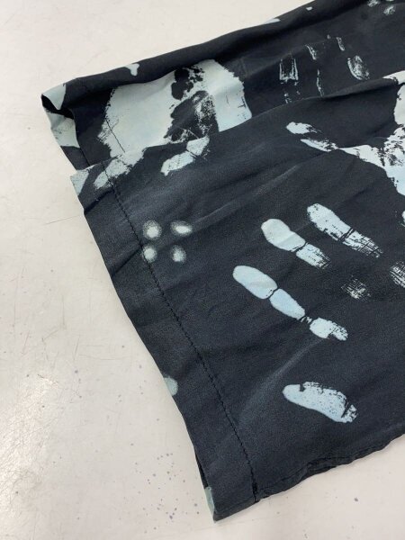 MAGLIANO / 半袖シャツ/M/レーヨン/BLK/総柄/h280065 13/手形/首元汚れ有// MAGLIANO(マリアーノ) / 半袖シャツ/M/レーヨン/BLK/総柄/h280065 13