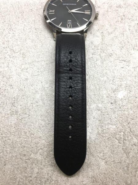 【稼働品】EMPORIO ARMANI アルマーニ クォーツ AR-11210 Emporio Armani Giovanni Analog Black Dial Black Leather Strap