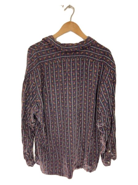 メンズ 90s Ralph Lauren レーヨン オープンカラー 長袖シャツ 馬 総柄
