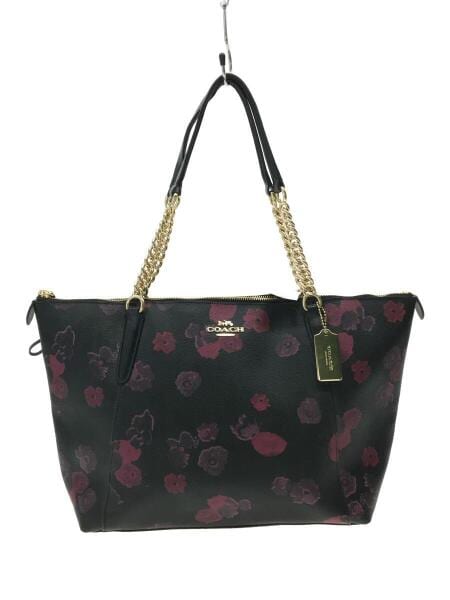 コーチショルダーバッグ黒花柄