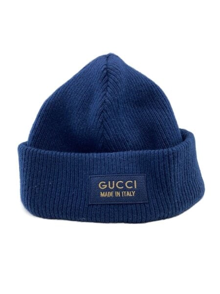 GUCCI(グッチ) / ニットキャップ/M/ウール/NVY/無地/メンズ/772562 
