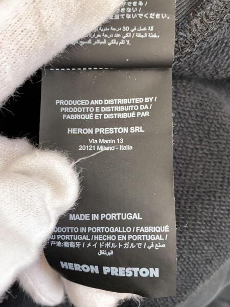 HERON PRESTON / L WORKER HOODIE/パーカー/S/コットン/BLK/HMBB004S19757026// HERON PRESTON(ヘロンプレストン) / Metal Worker Hoodie/パーカー/M