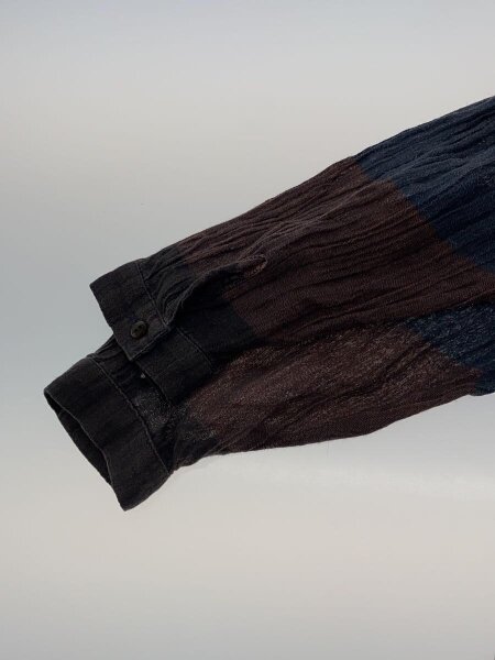 ISSEY MIYAKE◇初期タグ/小文字タグ/プリーツ加工/ハーフボタン/長袖