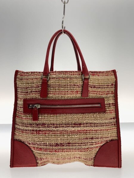 PRADA(プラダ) / ツイード/トートバッグ/BEG | 中古品の販売・通販なら 