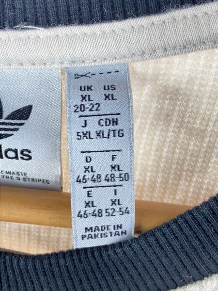 adidas(アディダス) / ワッフル3ストライプスTシャツ/L/コットン/CRM