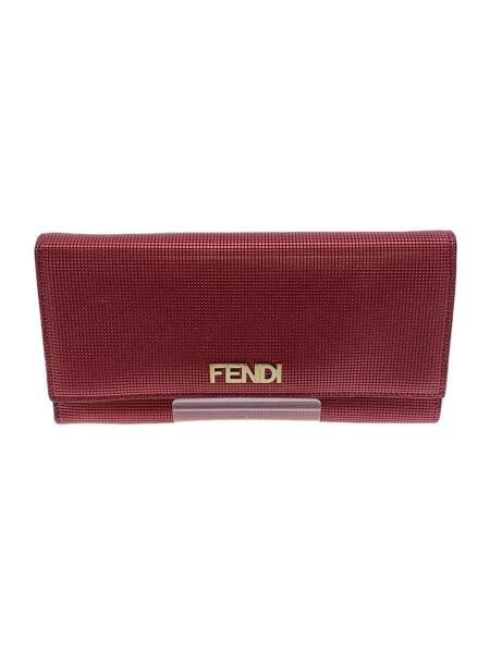FENDI(フェンディ) / ブランドロゴ長財布/レザー/ダークローズ/無地 