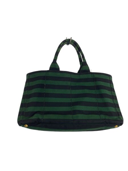 PRADA(プラダ) / トートバッグ/キャンバス/GRN/ボーダー// | 中古品の 