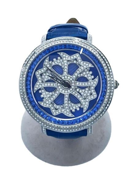 中古美品　アンコキーヌ　腕時計　Anne Coquine　クロスシルバー　スワロフスキーウォッチ　ホワイト×ホワイト 中古・古着通販ANNE COQUINE (アンコキーヌ) 腕時計 ブラック×レッド