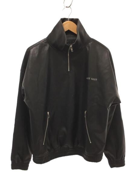 LAST NEST LEATHER HALF ZIP JACKET L