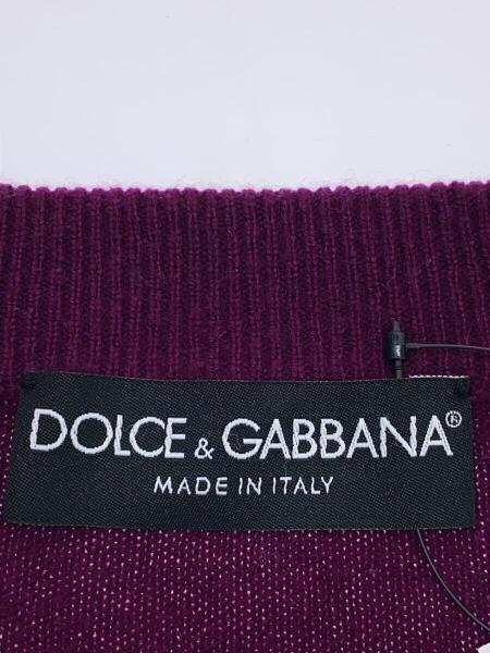 メンズ DOLCE & GABBANA ピンク Vネック薄手ニット 44
