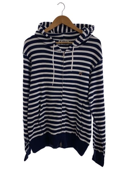 00s NIGO期　A BATHING APE ジップパーカー　ストライプ　短丈 A BATHING APE(アベイシングエイプ) / ジップパーカー/M/コットン/WHT