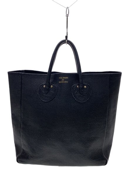【美品】YOUNG & OLSEN シボ革 レザートートバッグ ブラック YOUNG & OLSEN(ヤングアンドオルセン) / シボ革/レザートートバッグ