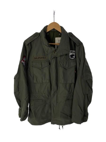 Stussy グリーン ミリタリージャケット M ステューシーStussy メンズ ジャケットミリタリーコート フード付き