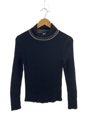 美品　Jean Paul Gaultier ネイビー プリント タートルネック 美品 Jean Paul Gaultier ネイビー プリント タートルネック