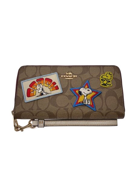 COACH(コーチ) / ×PEANUTS/長財布/PVC/CML/総柄/シグネチャー/ワッペン 