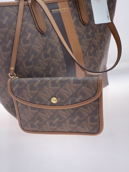 MICHAEL KORS トートバッグ ブラウン ロゴ総柄【新品未使用】お値下げ 