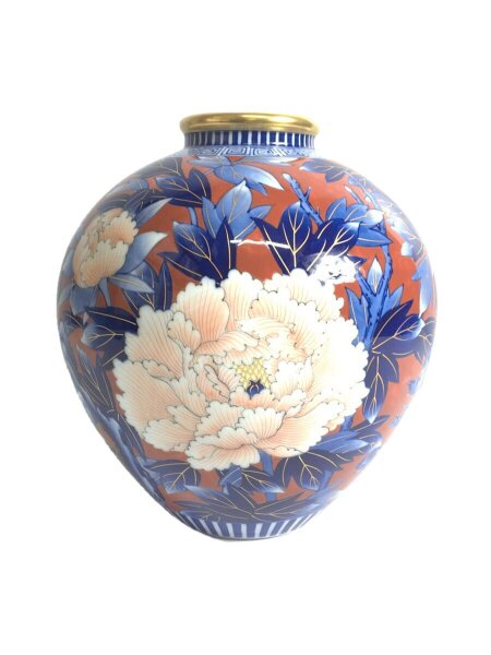 9 深川製磁　花瓶　花入れ　瑠璃色　牡丹 ぼたん 9 深川製磁 花瓶 花入れ 瑠璃色 牡丹 ぼたん Amazon.co.jp: 深川製