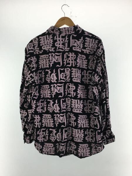 Sasquatchfabrix. / 丸岡和吾/長袖シャツ/M/レーヨン/BLK/総柄/20SS-SY9-031 Sasquatchfabrix.(サスクワッチファブリックス) / 長袖シャツ/M