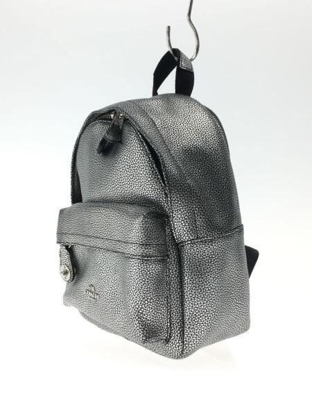 COACH(コーチ) / メタリックミニバッグパック/リュック/レザー/SLV 