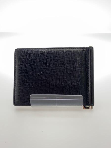 【美品】サンローラン　マネークリップ　クロコ型押しレザー　ブラック　折り財布 サンローラン ART607738 クロコ型押し マネークリップ ブラック