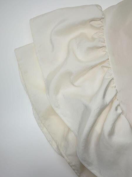 yori(ヨリ) / バックリボンサテンブラウス/半袖ブラウス/FREE  