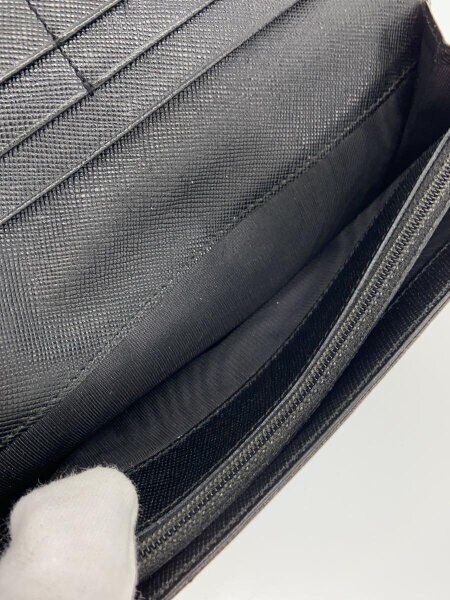 PRADA / 三角ロゴ/フラップロングウォレット/ナイロン/BLK/メンズ/使用感 PRADA(プラダ) / 三角ロゴ/フラップロングウォレット/ナイロン/BLK