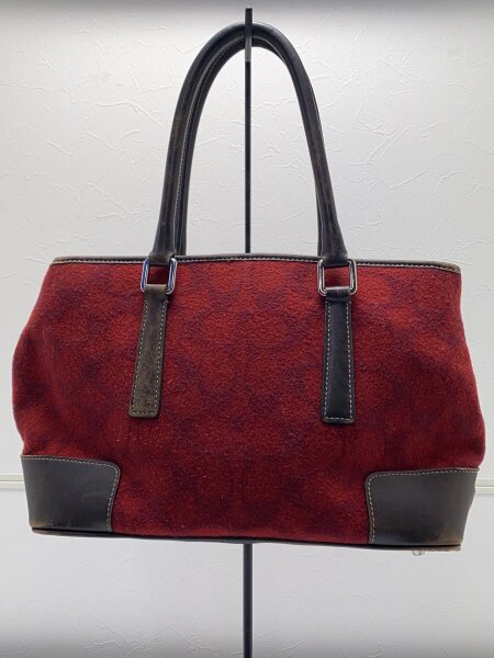 COACH(コーチ) / シグネチャートートバッグ/ウール/RED/総柄/7723 