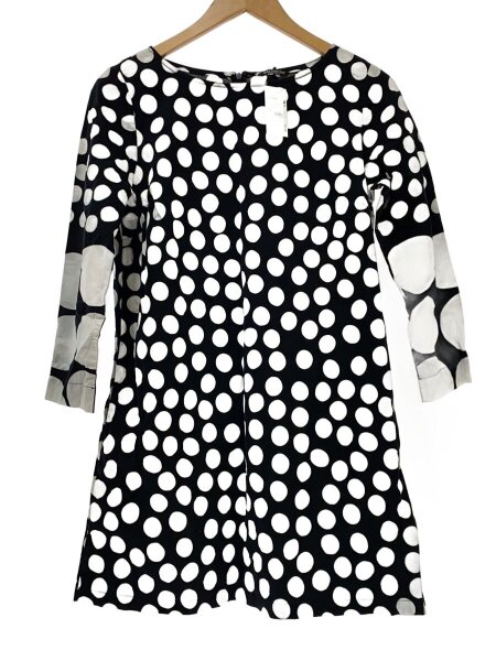 marimekko(マリメッコ) / 7分袖ワンピース/36/コットン/BLK/ドット 