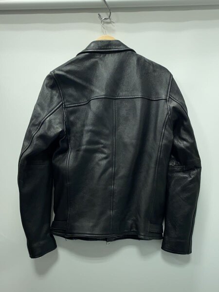 MR. OLIVE ブラック レザージャケット　ダブルライダースジャケット MR.OLIVE◇ダブルライダースジャケット/M/牛革/BLK/無地/M-17350