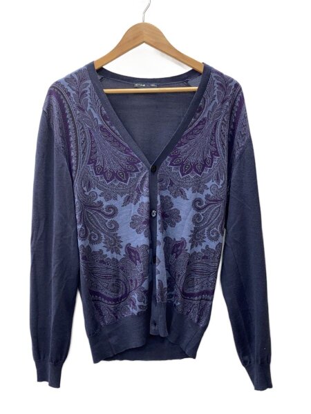 ETRO エトロ カーディガン L グレー 【古着】【中古】【送料無料】 ETRO(エトロ) / カーディガン(薄手)/L/ウール/NVY/総柄/152-11598-9549