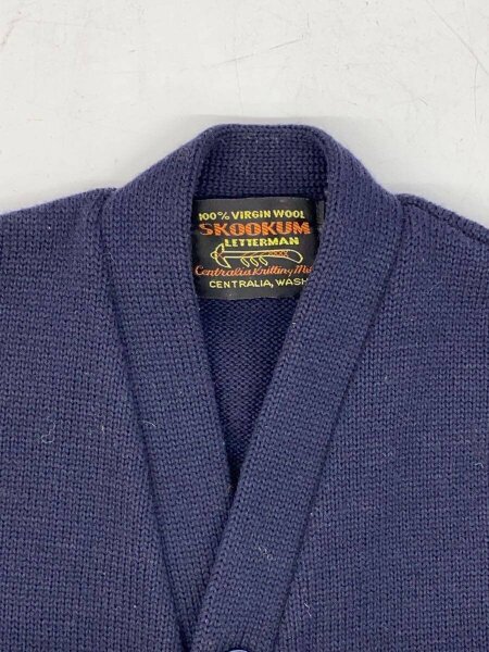 SKOOKUM(スクーカム) / カーディガン(厚手)/14/ウール/NVY/無地 | 古着