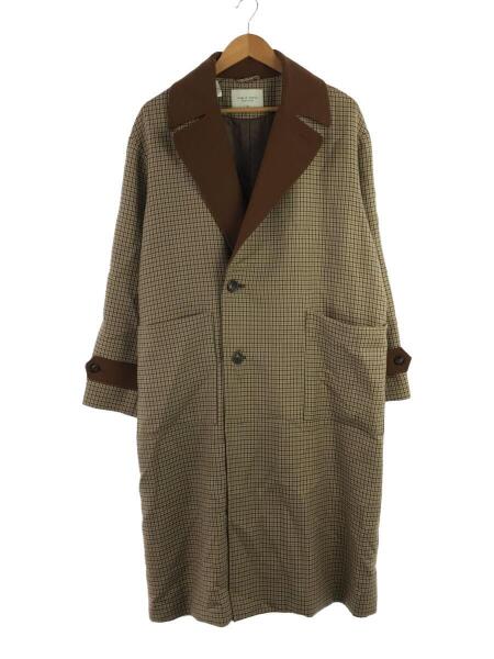 【美品】public tokyo チェックオフセットコート public tokyo チェックオフセットコート