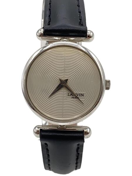 LANVIN(ランバン) / クォーツ腕時計/アナログ/レザー/WHT/BLK | 中古品 