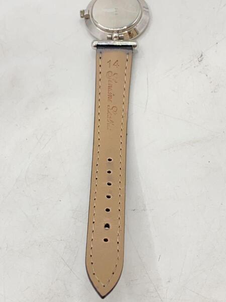 LANVIN(ランバン) / クォーツ腕時計/アナログ/レザー/WHT/BLK | 中古品 