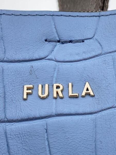 FURLA(フルラ) / ショルダーバッグ/レザー/BLU/バケット/クロコ柄 