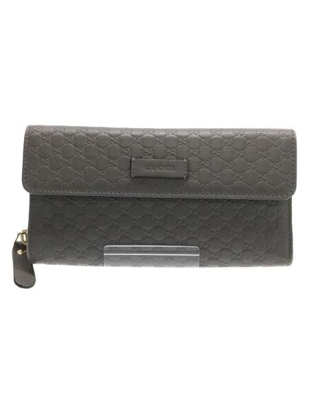 GUCCI(グッチ) / グッチシマ/長財布/ラウンドジップ/レザー/グレー 