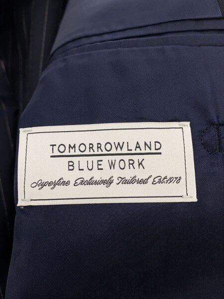 TOMORROWLAND / テーラードジャケット/46/ウール/NVY/ストライプ/310066 r-02 TOMORROWLAND(トゥモローランド) / テーラードジャケット/46/ウール