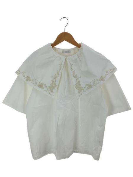 CLANE(クラネ) / 22SS/BIG COLLAR EMBROIDERY TOPS/半袖ブラウス/2/WHT 