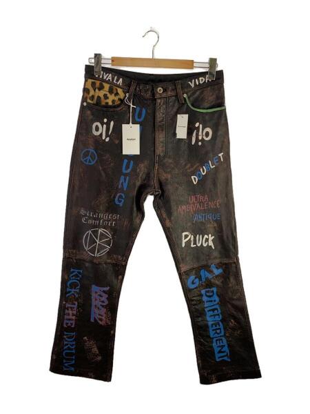doublet(ダブレット) / CLACKING LEATHER PANT/M/牛革/BRW/総柄 