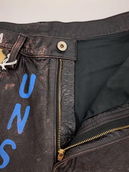 doublet(ダブレット) / CLACKING LEATHER PANT/M/牛革/BRW/総柄 