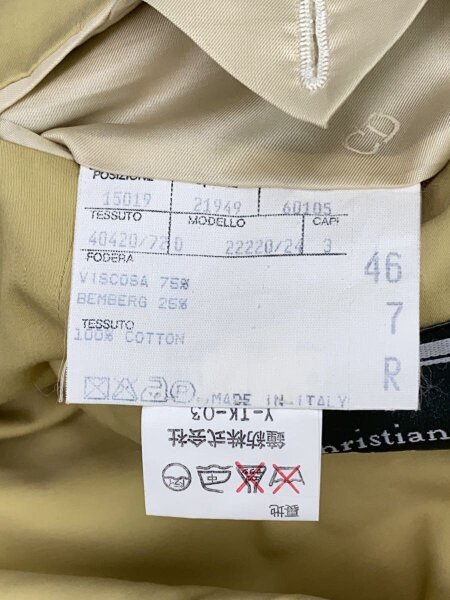 Christian Dior MONSIEUR / スーツ/46/コットン/YLW/無地 Christian Dior MONSIEUR(クリスチャンディオールムッシュ) / スーツ