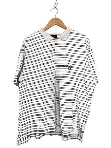 BALENCIAGA ボーダー ポロシャツ BALENCIAGA(バレンシアガ) / ポロシャツ/XS/コットン/WHT/ボーダー/左