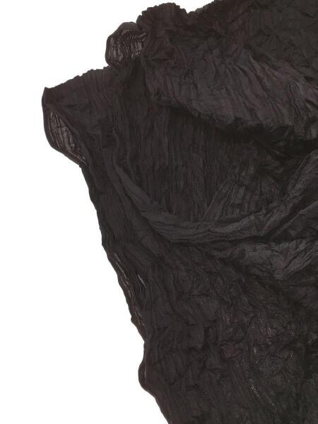 プリーツプリーズPLEATS PLEASE プリーツ襟着脱半袖ポロシャツ 黒