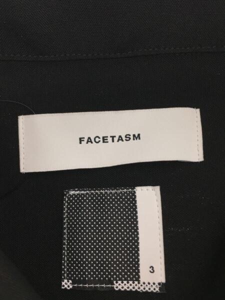 FACETASM / 半袖シャツ/3/ウール/BLK/fnt-sh-m08 FACETASM(ファセッタズム) / 半袖シャツ/3/ウール/ブラック/FNT-SH-M08