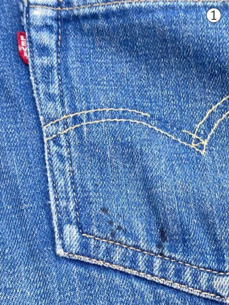 Levi’s / 701xx/隠しリベット/BIGE/均等Vデニム/インディゴ/デニムパンツ/シミ有 Levi's(リーバイス) / 701xx/隠しリベット/BIGE/均等Vデニム